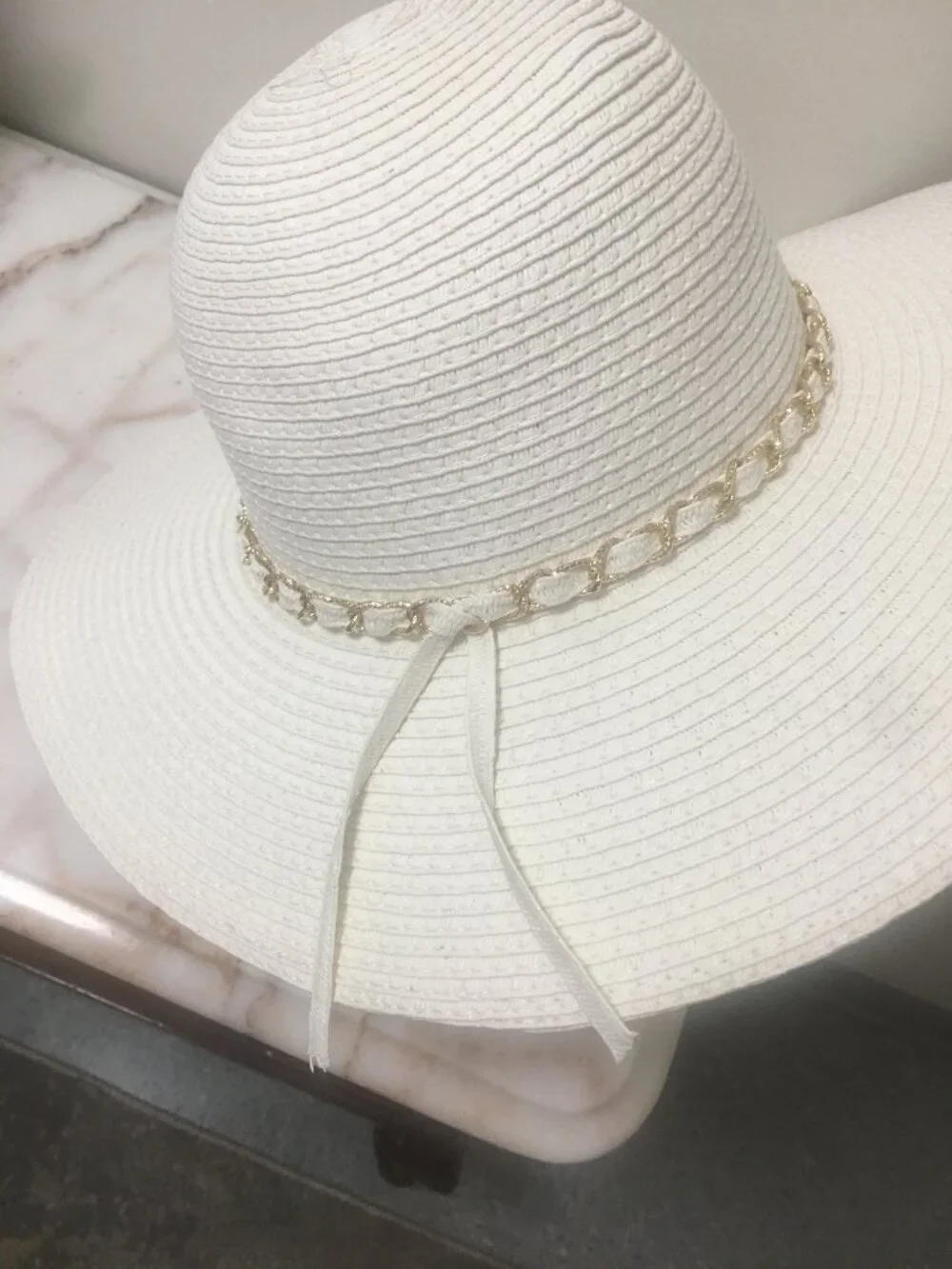 Unbranded 100% Paper straw white wide brim hat